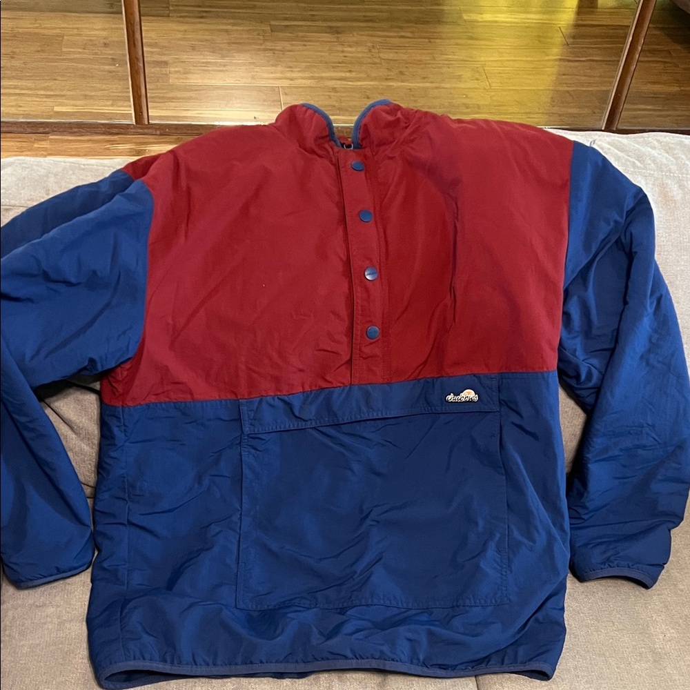 Chubbies Reversible Deep Red and Navy Blue Pullover Jacket, size Medium